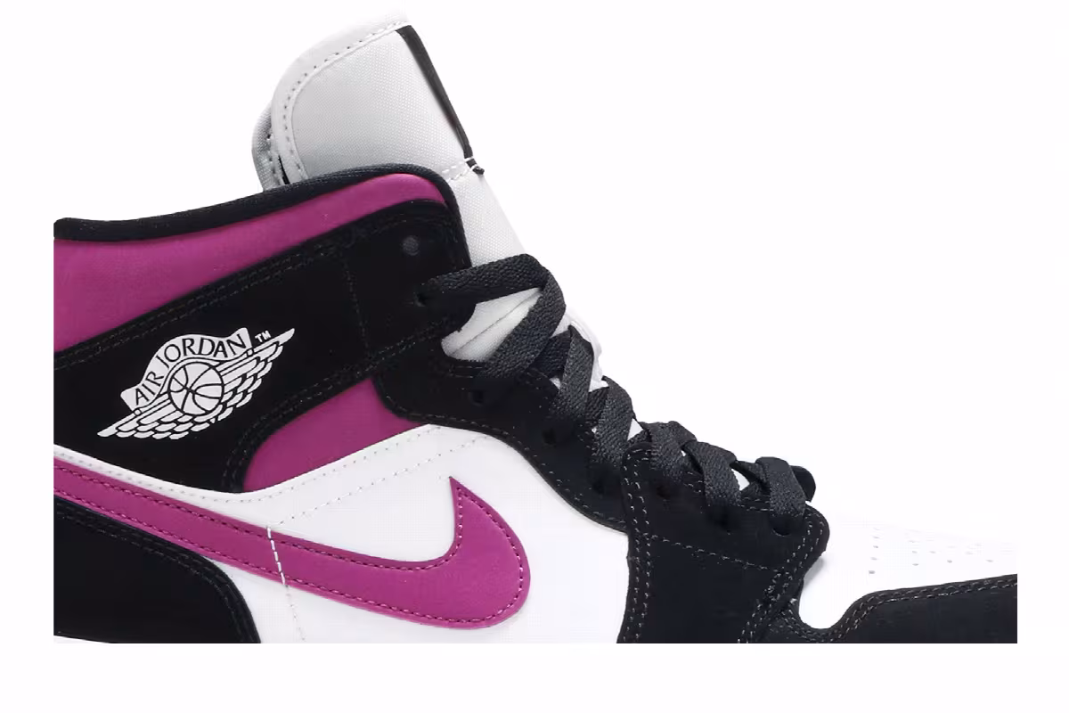 Women's Air Jordan 1 Mid Black Cactus Flower, view 3