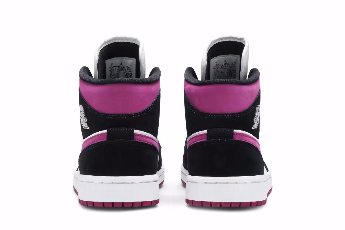 Women's Air Jordan 1 Mid Black Cactus Flower, view 7
