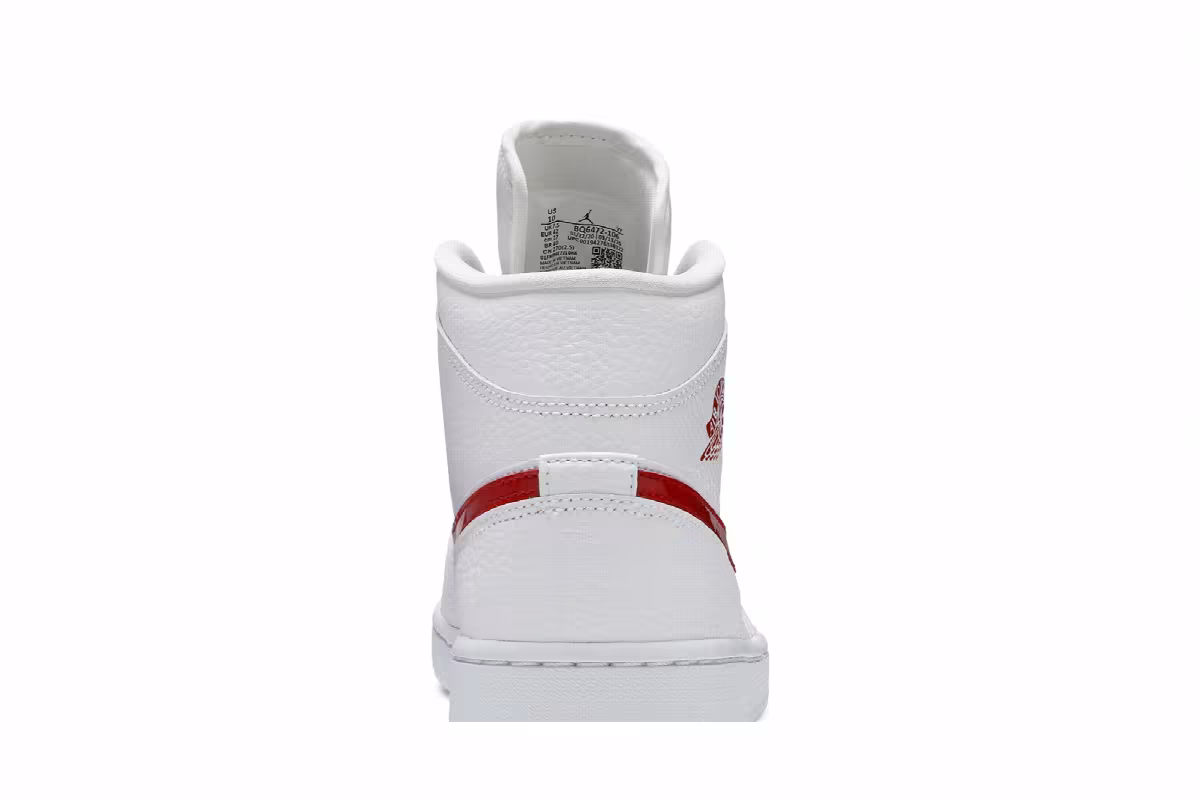 Women's Air Jordan 1 Mid White University Red, view 8