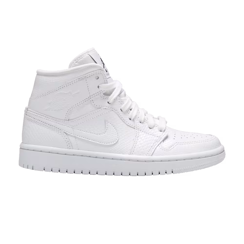 Women's Air Jordan 1 Mid White Snakeskin