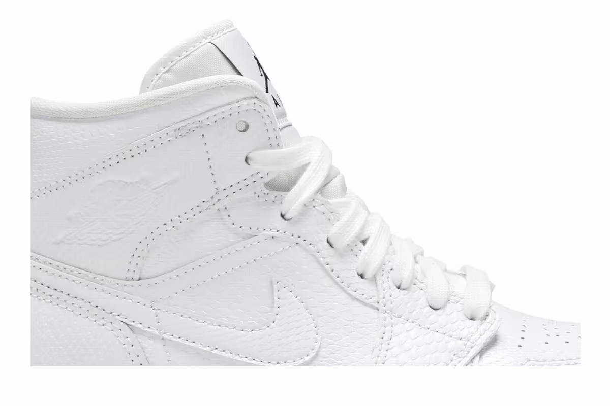 Women's Air Jordan 1 Mid White Snakeskin, view 3