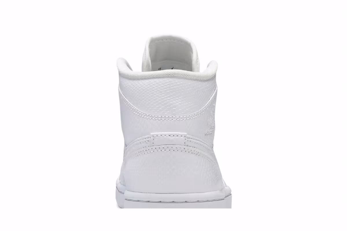 Women's Air Jordan 1 Mid White Snakeskin, view 8