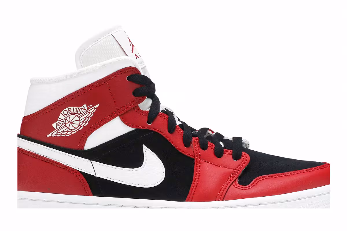 Women's Air Jordan 1 Mid Gym Red Black, view 3