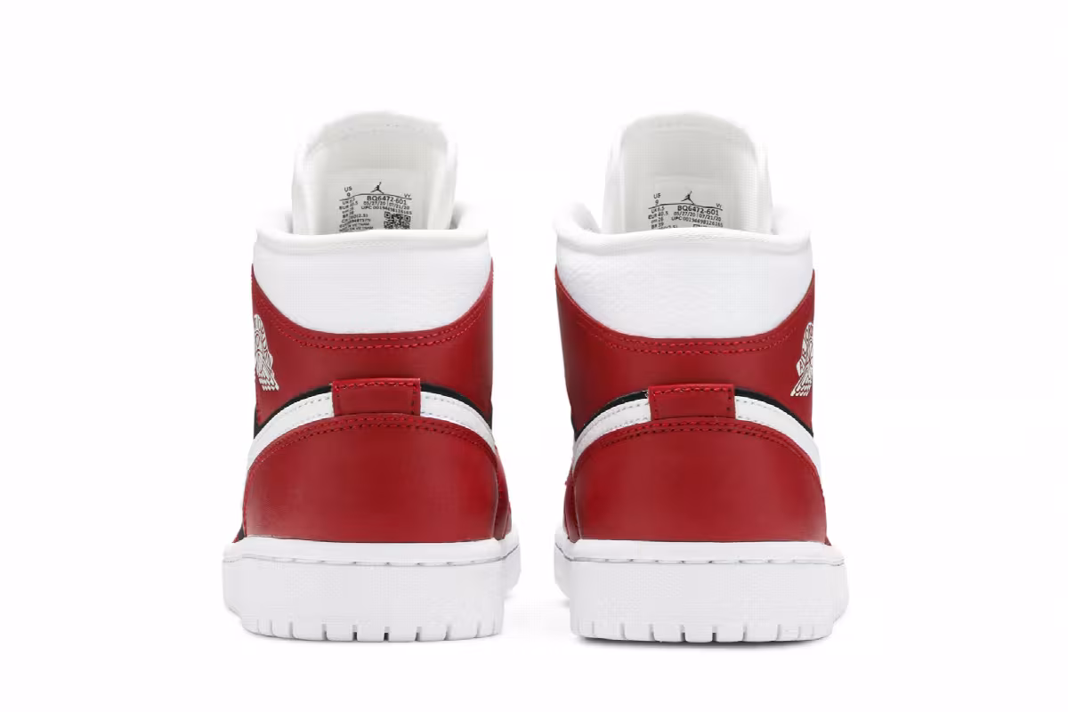 Women's Air Jordan 1 Mid Gym Red Black, view 7