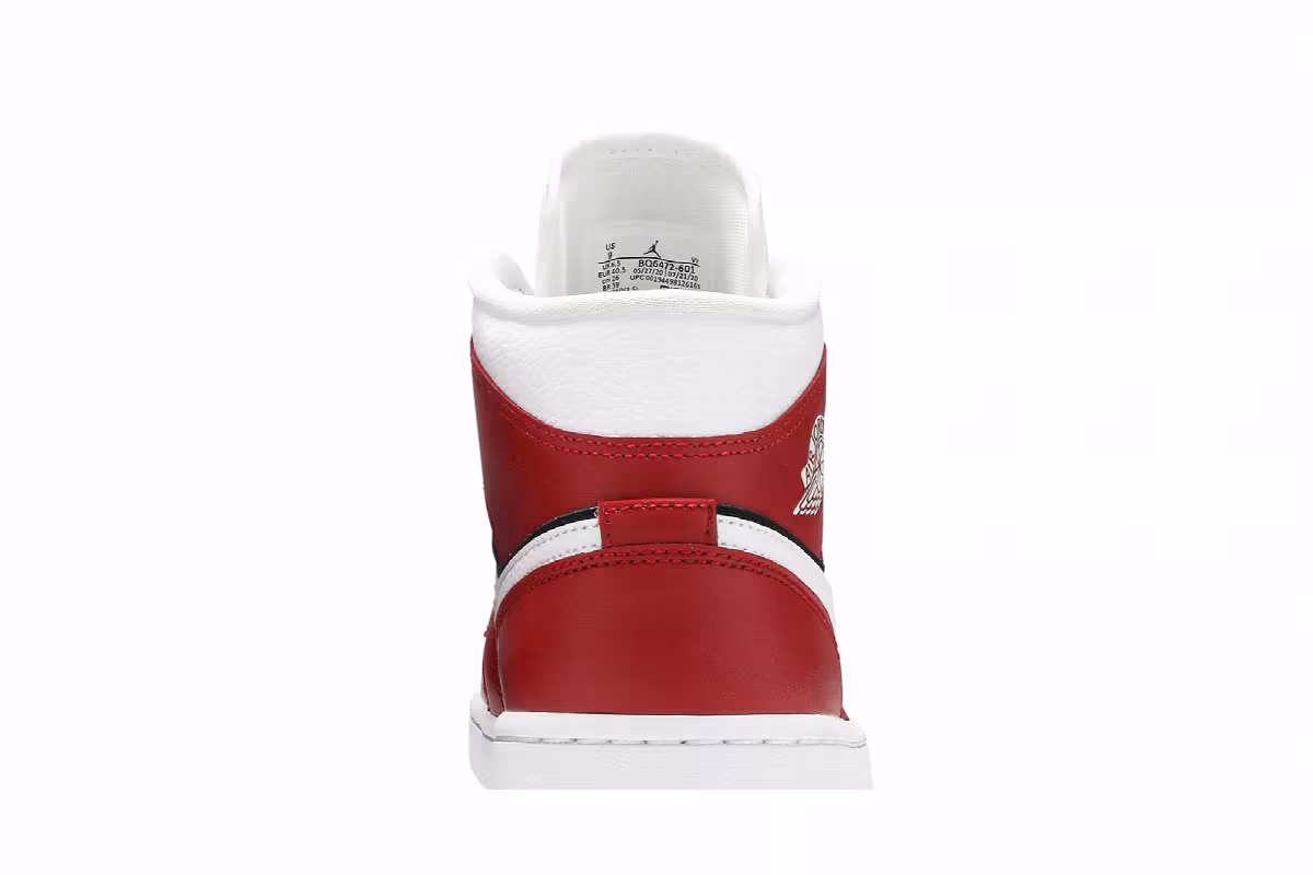 Women's Air Jordan 1 Mid Gym Red Black, view 8