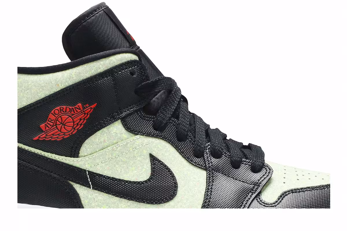 Women's Air Jordan 1 Mid SE Black Barely Volt, view 3