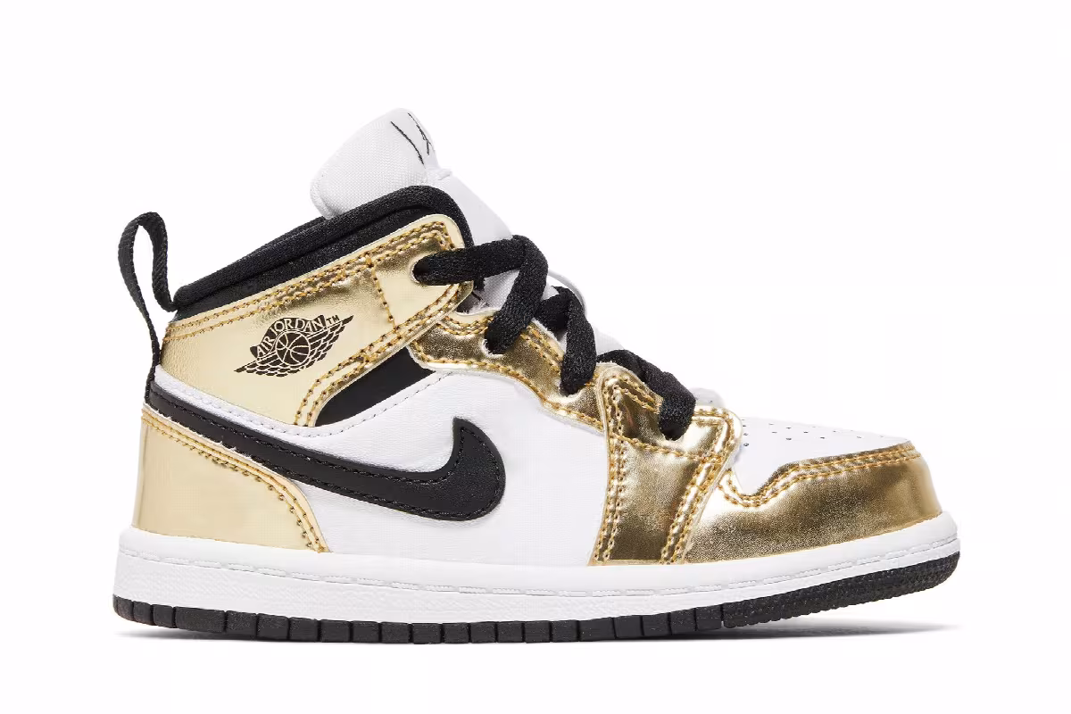 Air Jordan 1 Mid SE TD Metallic Gold, view 2
