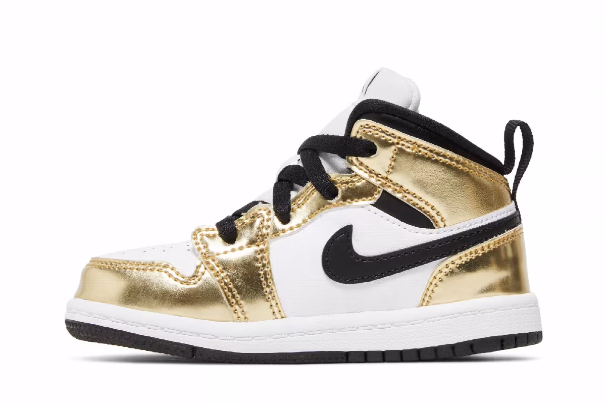 Air Jordan 1 Mid SE TD Metallic Gold, view 4