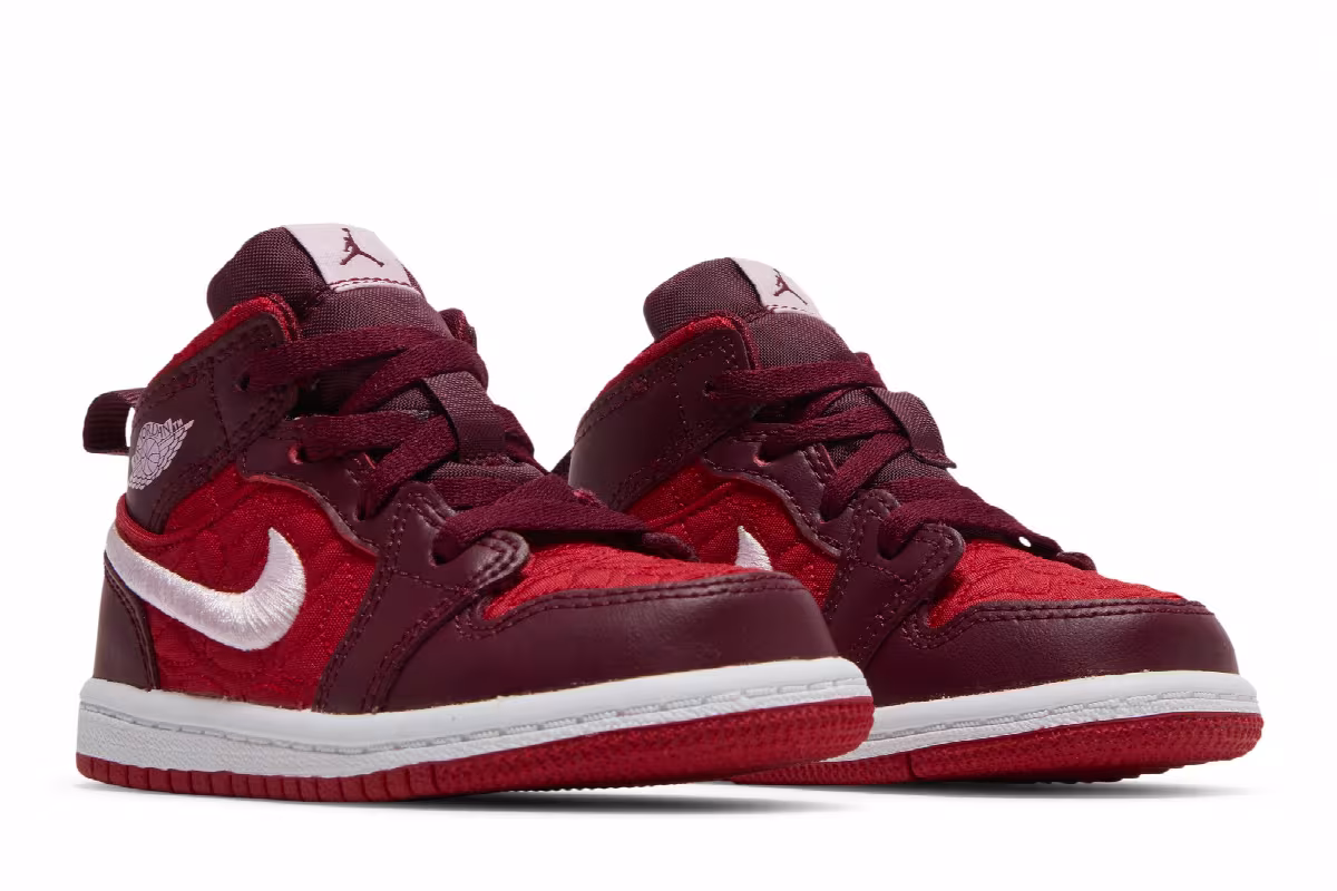 Air Jordan 1 Mid SE TD Red Quilted, view 9