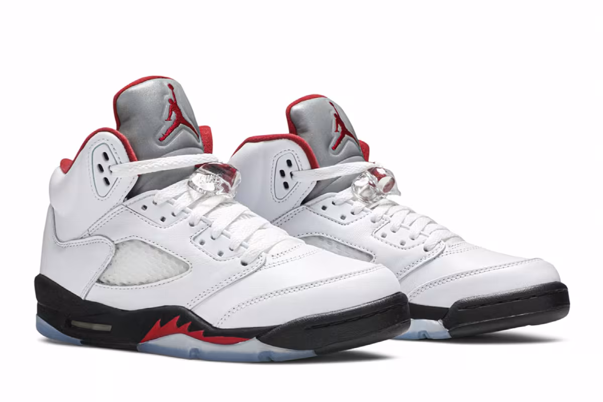 Air Jordan 5 GS White Fire Red 2020, view 9