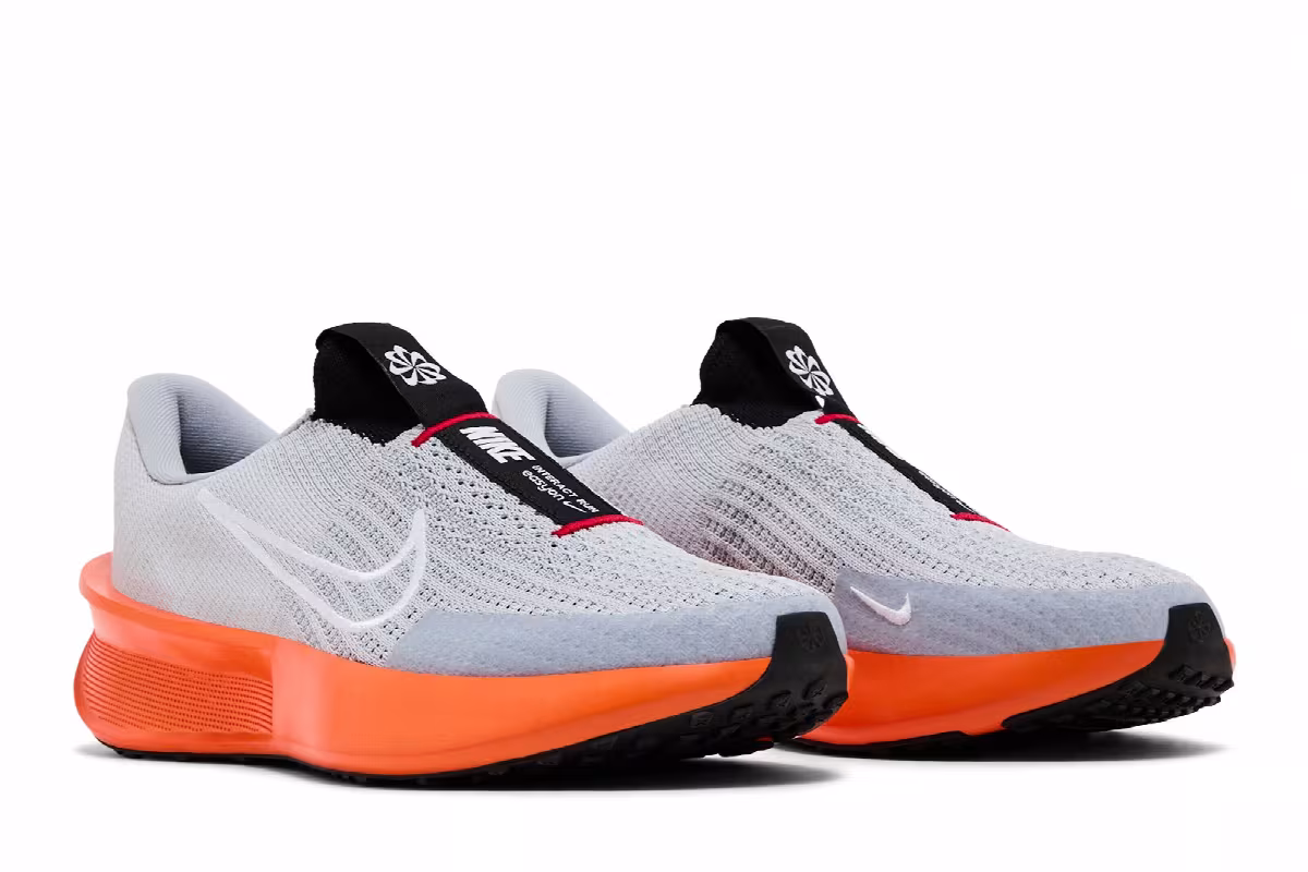 Nike Interact Run EasyOn Wolf Grey Safety Orange, view 9
