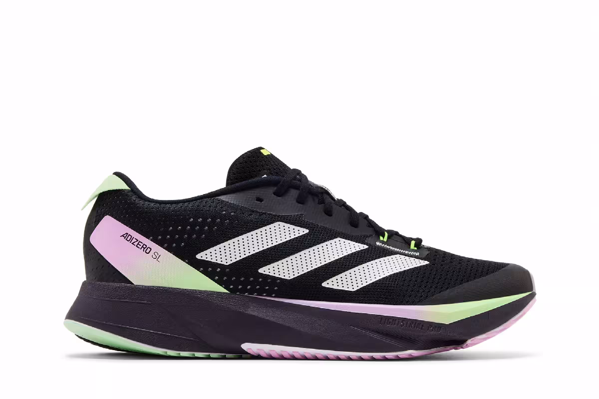 adidas Women's Adizero SL Black Green Spark, view 2