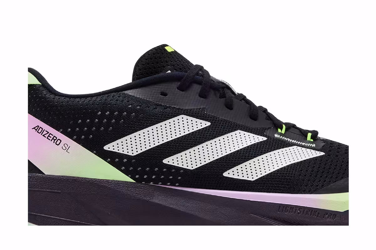 adidas Women's Adizero SL Black Green Spark, view 3