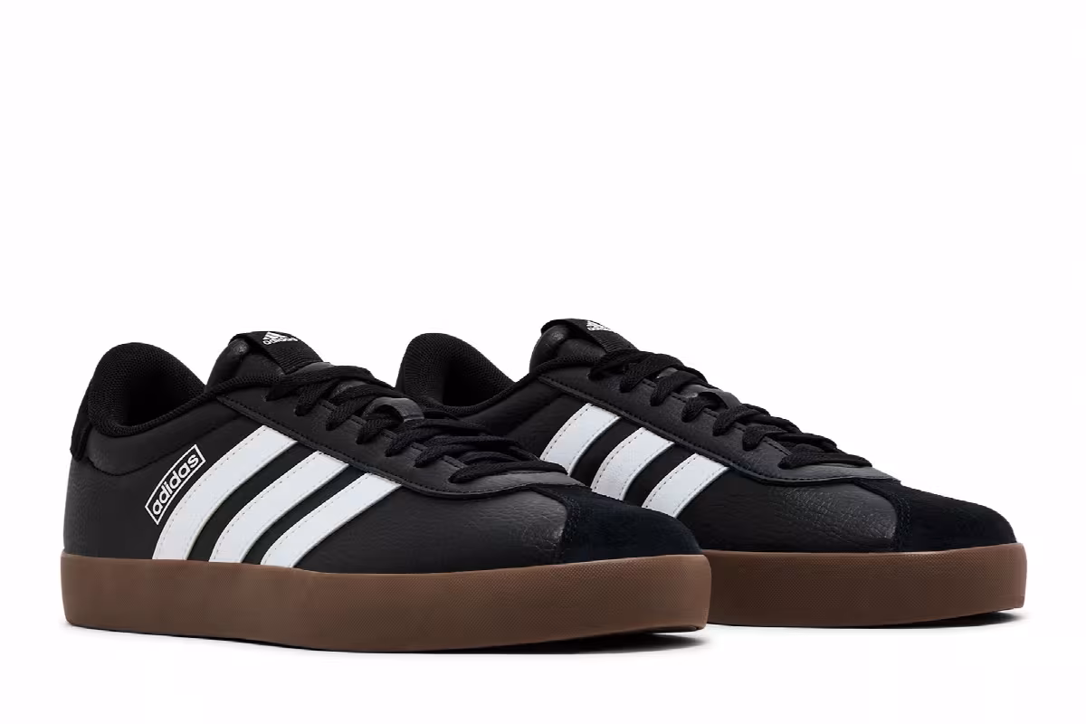 Adidas VL Court 3.0 Black White Gum, view 9