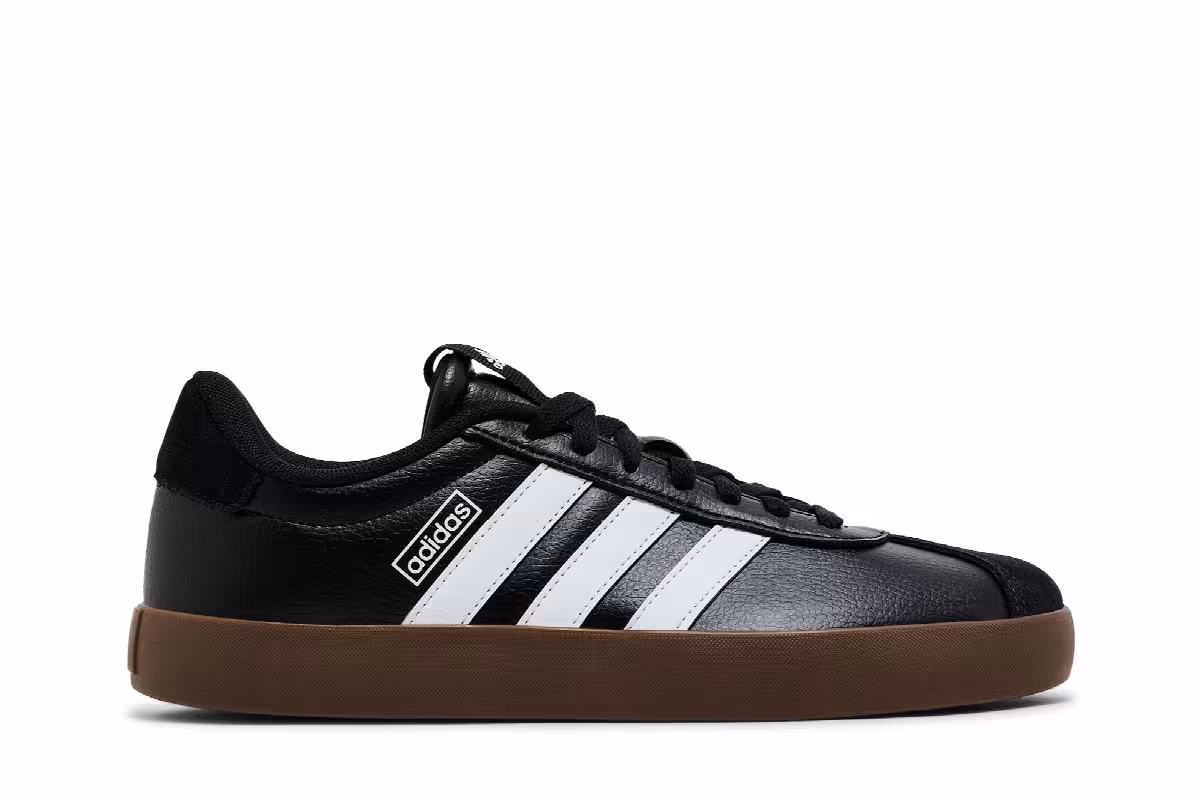 adidas Women's VL Court 3.0 Black White Gum, view 2