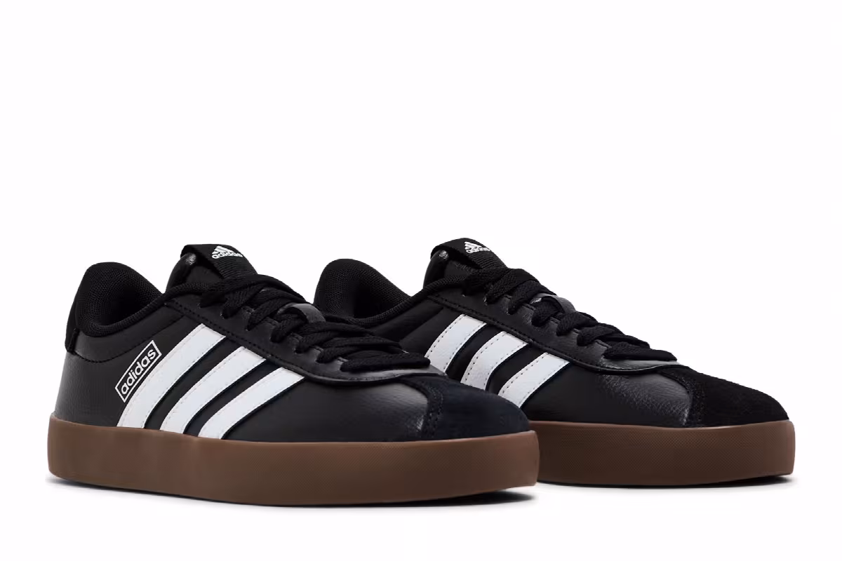 adidas Women's VL Court 3.0 Black White Gum, view 9