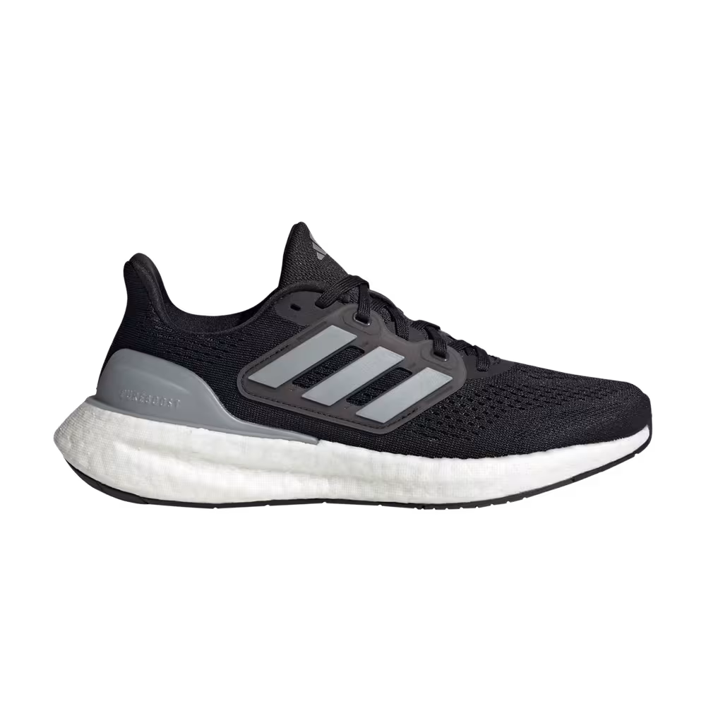 Adidas Women's PureBoost 23 Wide Black Silver Metallic