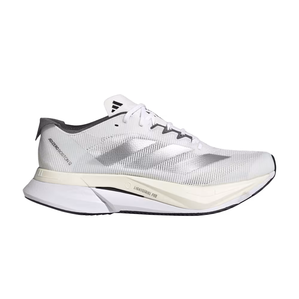 adidas Women's Adizero Boston 12 White Silver Metallic