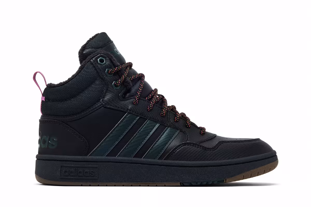 adidas Hoops 3.0 Mid Winter Black Shadow Green Gum, view 2