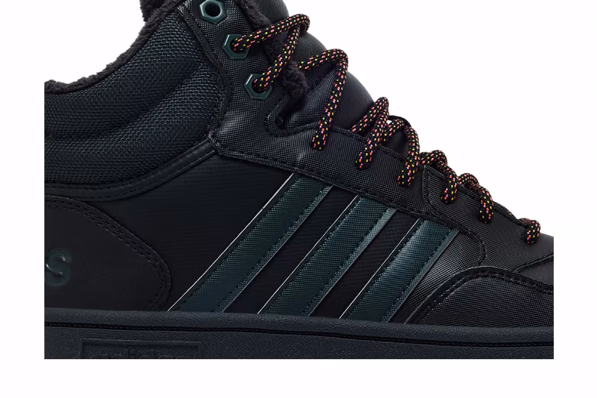 adidas Hoops 3.0 Mid Winter Black Shadow Green Gum, view 3