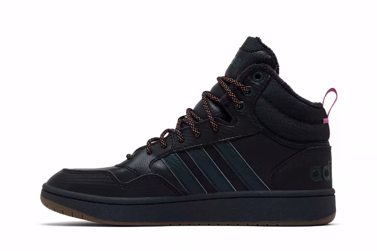 adidas Hoops 3.0 Mid Winter Black Shadow Green Gum, view 4