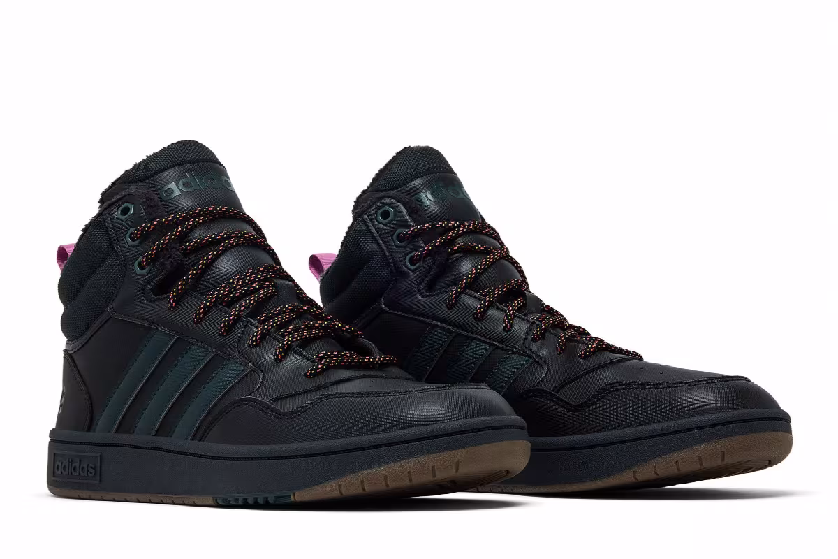 adidas Hoops 3.0 Mid Winter Black Shadow Green Gum, view 9