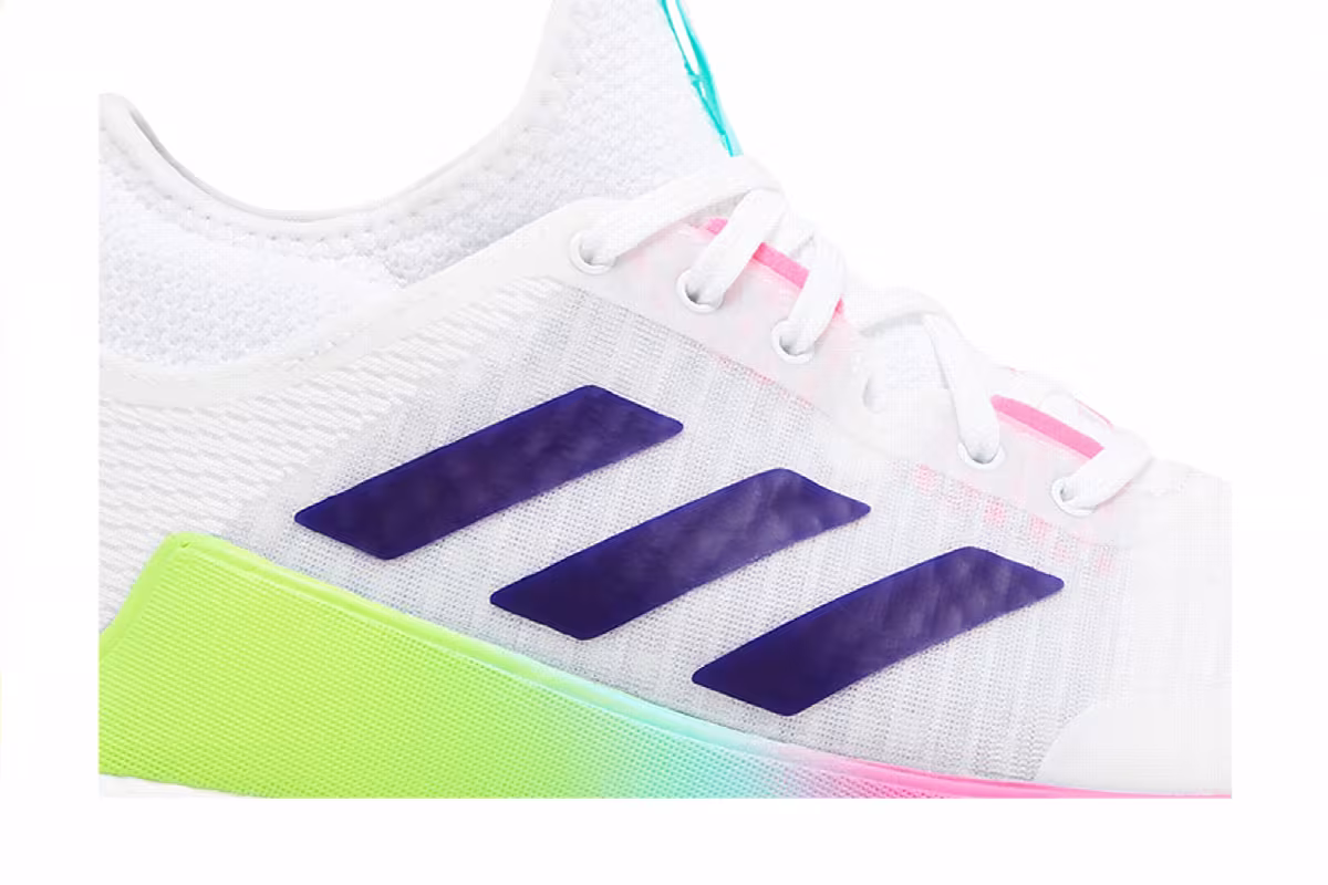 adidas Women's Crazyflight Mid White Purple Pink, view 3