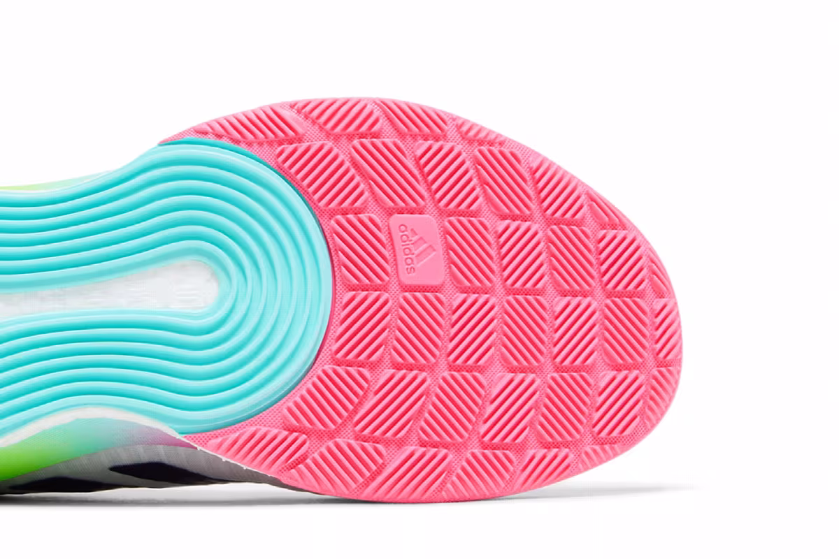 adidas Women's Crazyflight Mid White Purple Pink, view 6