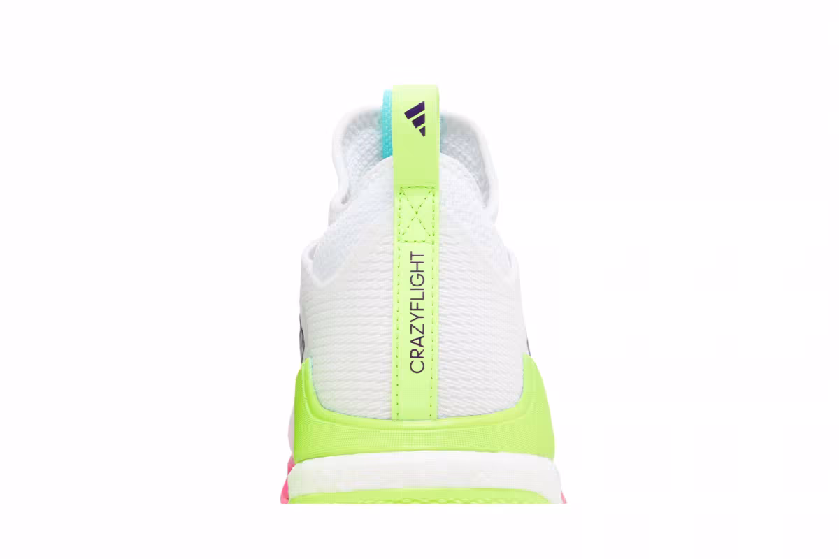 adidas Women's Crazyflight Mid White Purple Pink, view 8
