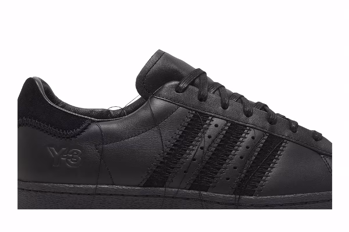 adidas Y-3 Superstar Triple Black, view 3