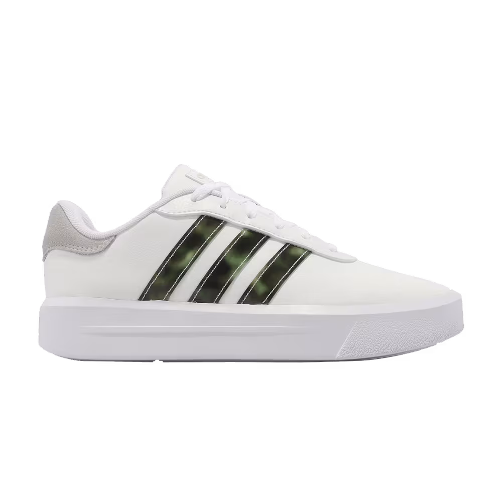 adidas Women's Court Platform White Linen Green