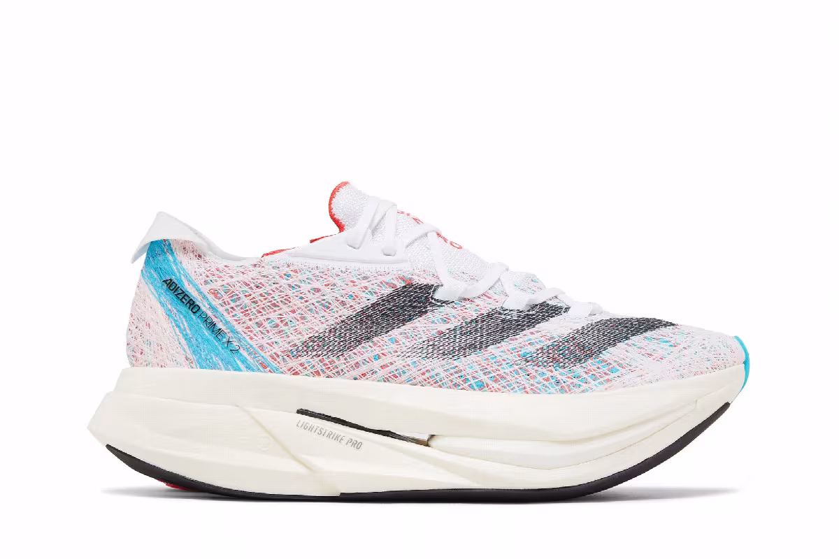 adidas Adizero Prime X 2.0 Strung White Lucid Cyan, view 2