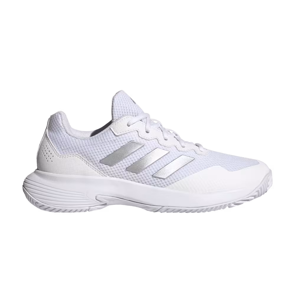 Adidas Women's GameCourt 2.0 White Silver Metallic