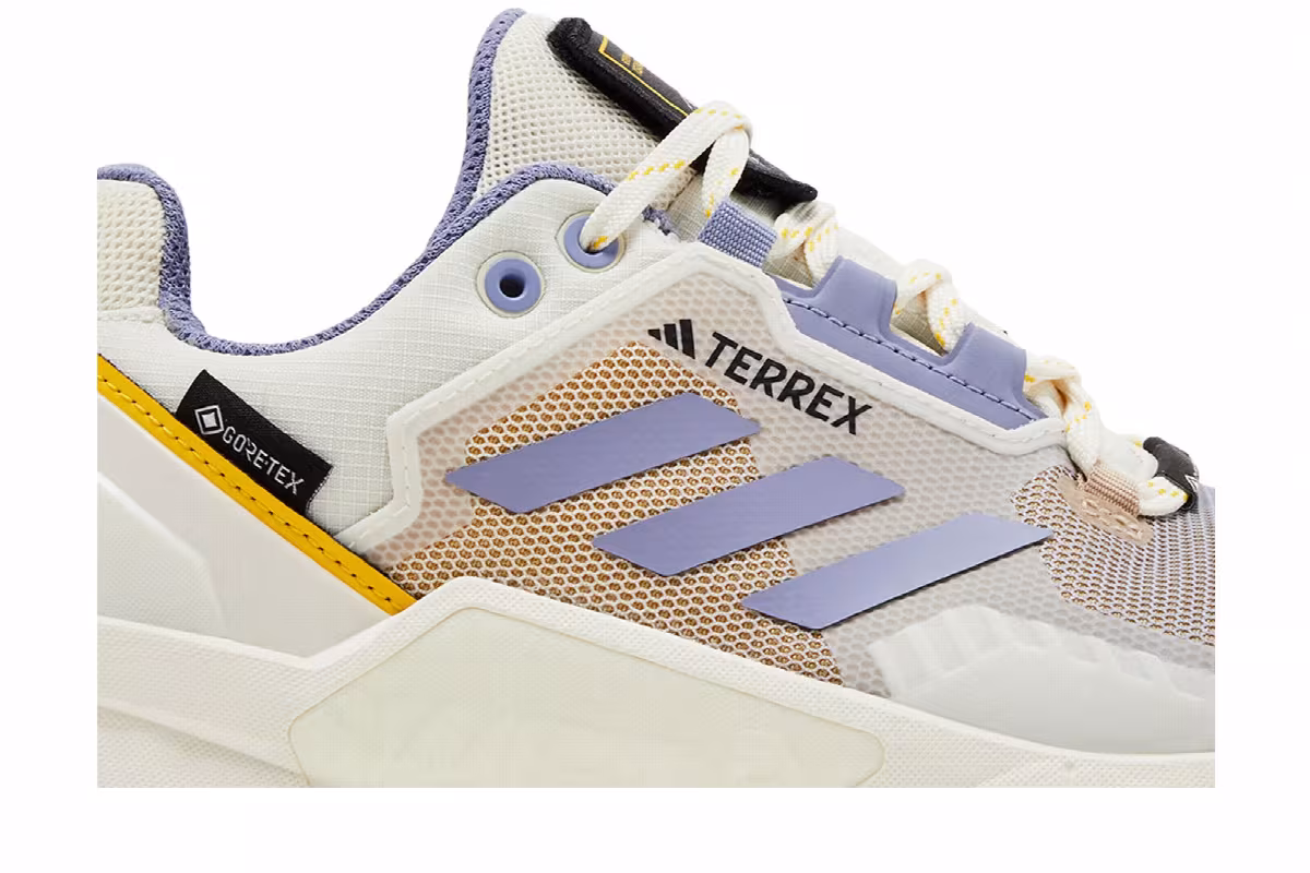 National Geographic x adidas Women's Terrex Swift R3 GORE-TEX White Silver Violet, view 3