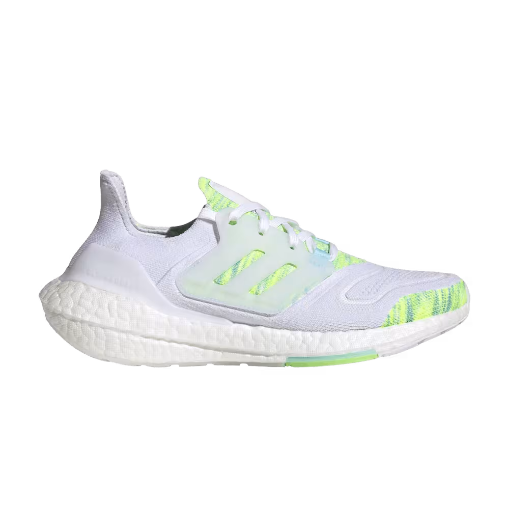 Adidas Women's UltraBoost 22 White Bliss Blue Yellow