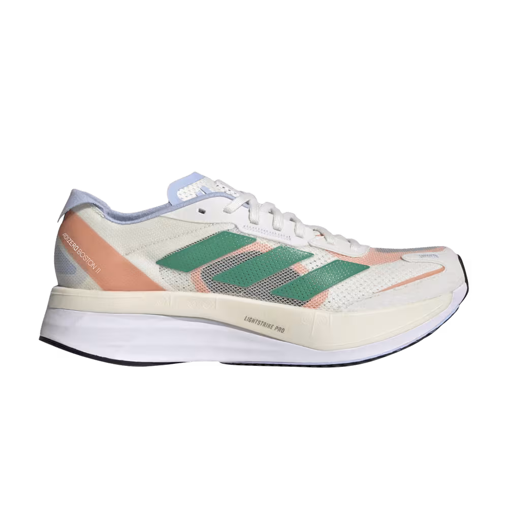 Adidas Women's Adizero Boston 11 White Tint Court Green