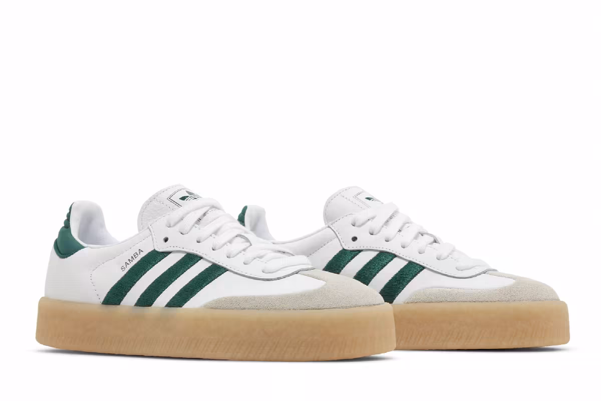 adidas Women's Sambae White Green Gum, view 9