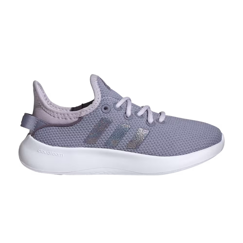 Adidas Cloudfoam Pure Big Kid Silver Violet Glitter