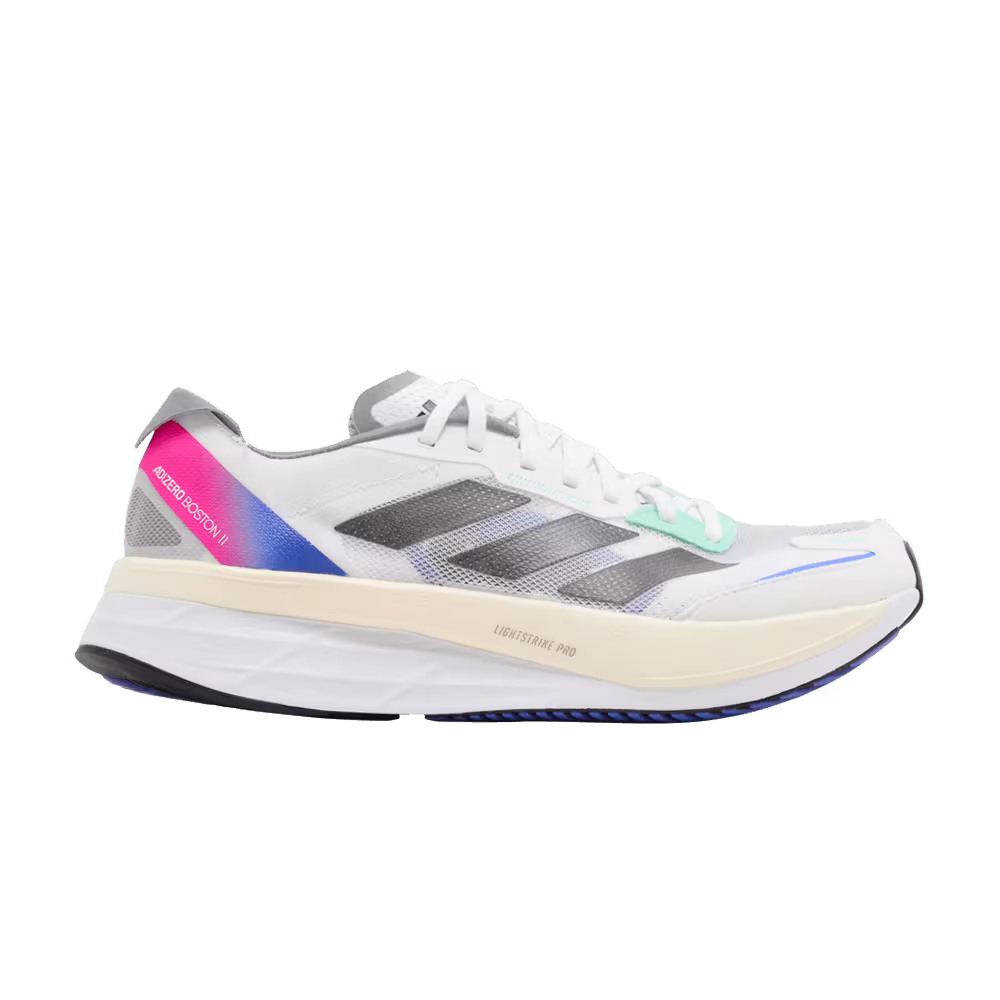 adidas Adizero Boston 11 White Lucid Blue Fuchsia