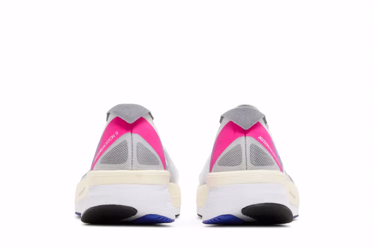 adidas Adizero Boston 11 White Lucid Blue Fuchsia, view 7