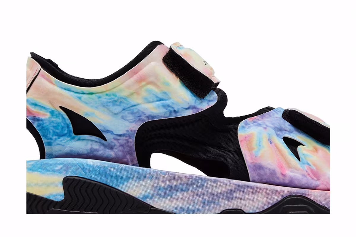 Stella McCartney x adidas Women's Hika Outdoor Sandal Bliss Pink Frozen Yellow Tie Dye, view 3