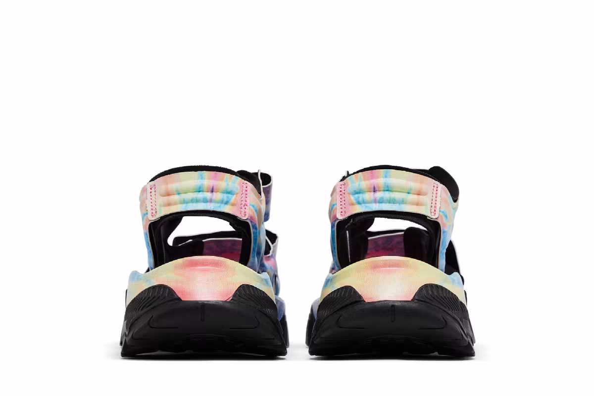 Stella McCartney x adidas Women's Hika Outdoor Sandal Bliss Pink Frozen Yellow Tie Dye, view 7
