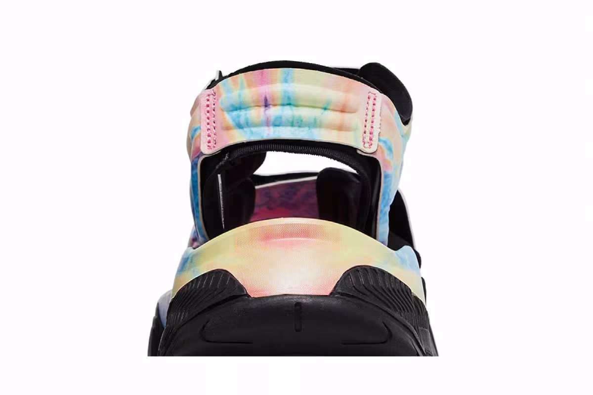 Stella McCartney x adidas Women's Hika Outdoor Sandal Bliss Pink Frozen Yellow Tie Dye, view 8