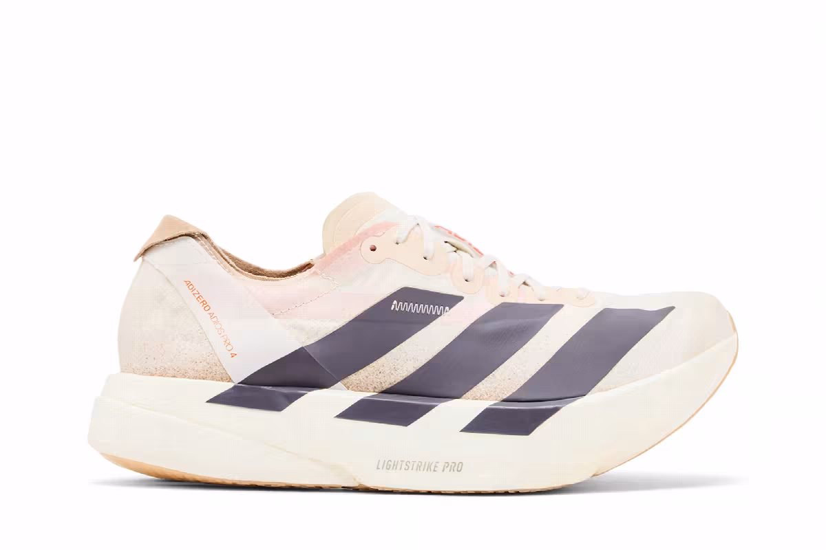 adidas Adizero Adios Pro 4 Chalk White Grey Strata, view 2