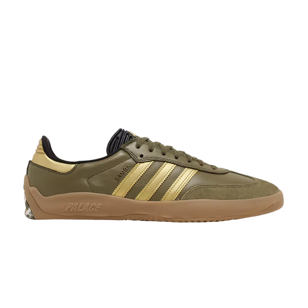 Palace x adidas Puig Samba Olive Gold