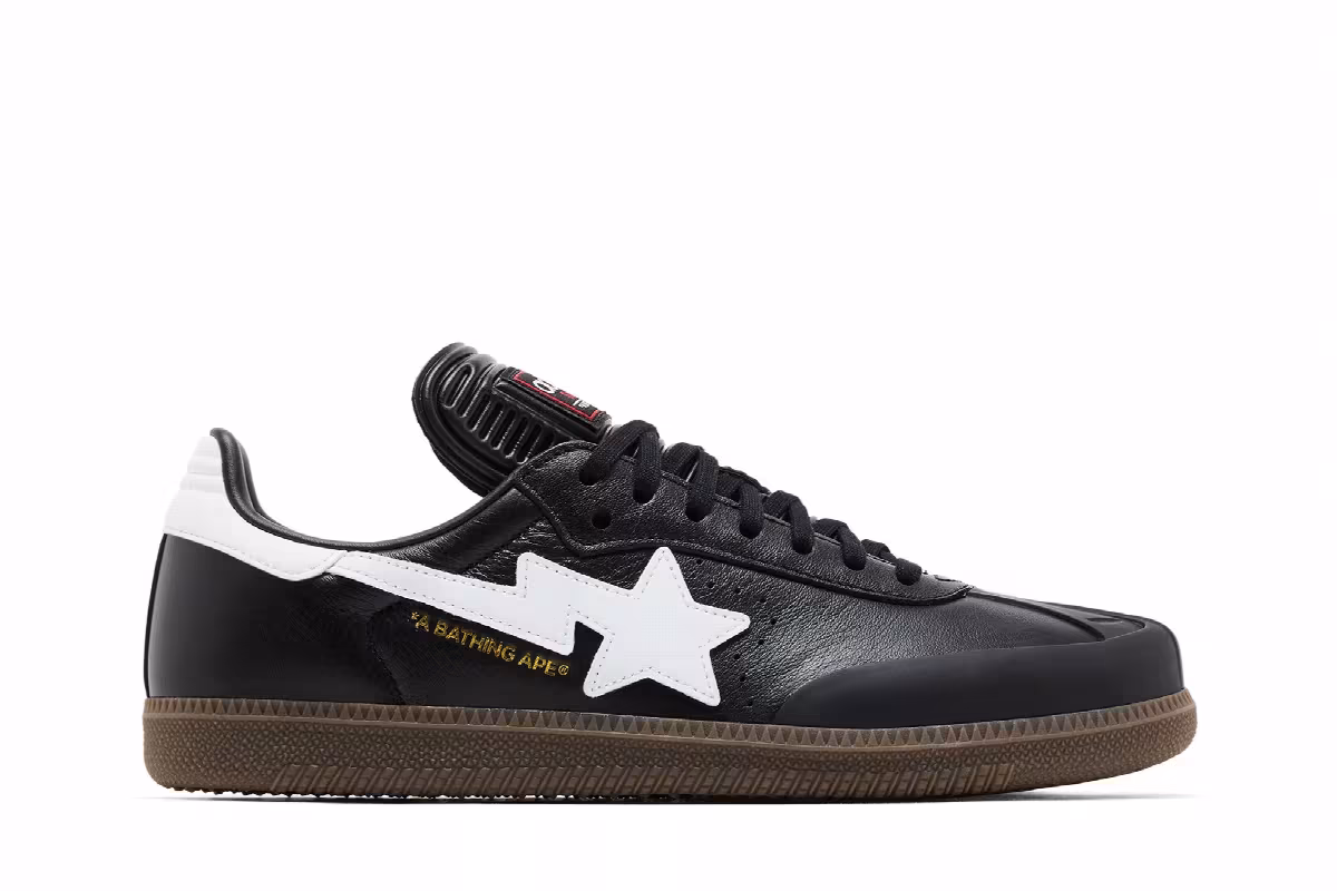 BAPE x adidas Samba Black White Gum, view 2