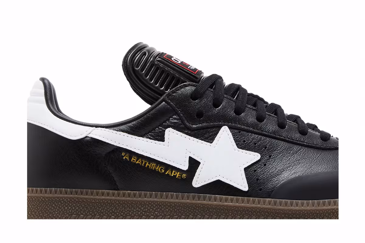 BAPE x adidas Samba Black White Gum, view 3