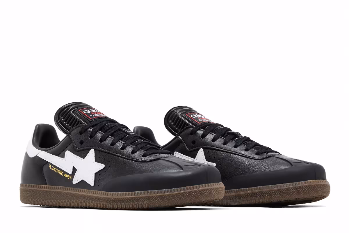 BAPE x adidas Samba Black White Gum, view 9