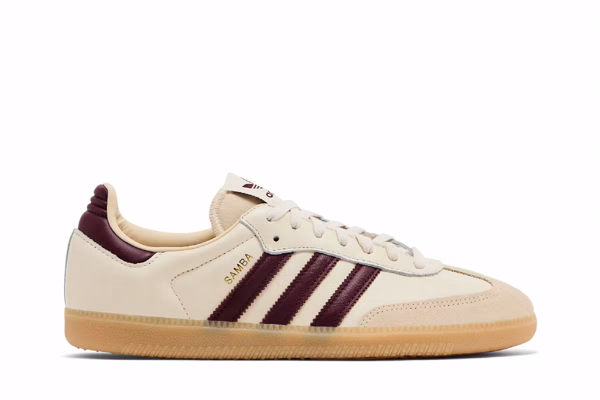 adidas Samba OG Wonder White Shadow Red Gum, view 2