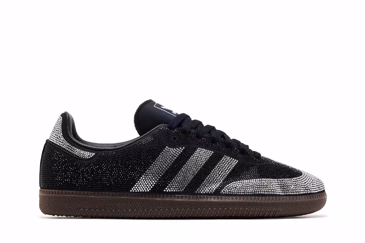 adidas Women's Samba OG Black Silver Rhinestones, view 2